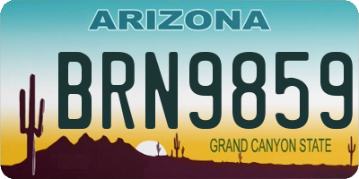 AZ license plate BRN9859