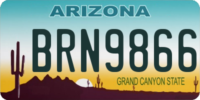 AZ license plate BRN9866