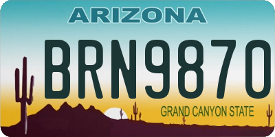 AZ license plate BRN9870