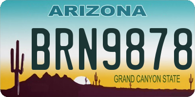 AZ license plate BRN9878