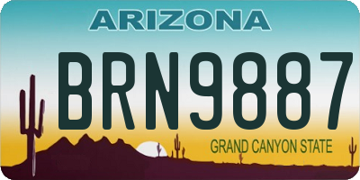 AZ license plate BRN9887