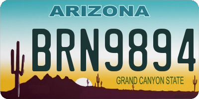 AZ license plate BRN9894