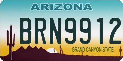 AZ license plate BRN9912