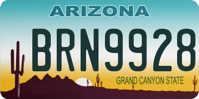 AZ license plate BRN9928