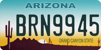 AZ license plate BRN9945