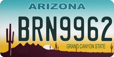 AZ license plate BRN9962