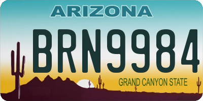 AZ license plate BRN9984