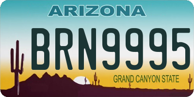 AZ license plate BRN9995