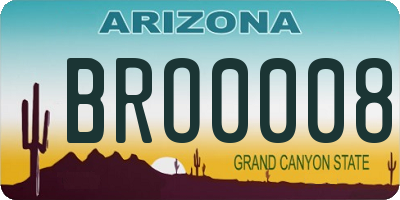 AZ license plate BRO0008