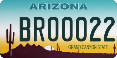 AZ license plate BRO0022