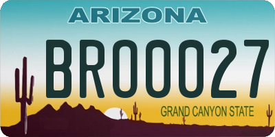 AZ license plate BRO0027