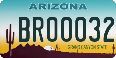 AZ license plate BRO0032