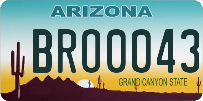 AZ license plate BRO0043