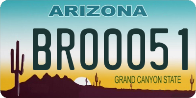 AZ license plate BRO0051