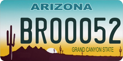 AZ license plate BRO0052