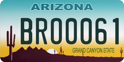 AZ license plate BRO0061