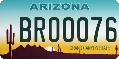 AZ license plate BRO0076