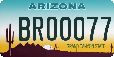 AZ license plate BRO0077