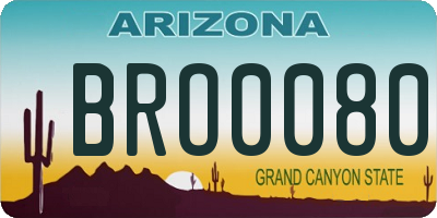 AZ license plate BRO0080
