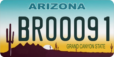 AZ license plate BRO0091