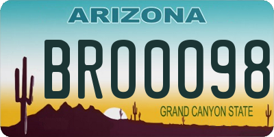AZ license plate BRO0098