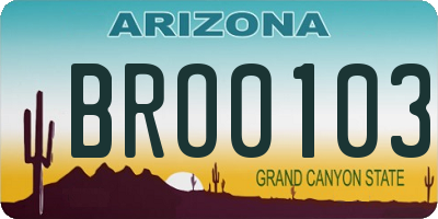 AZ license plate BRO0103