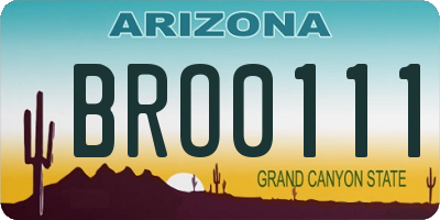 AZ license plate BRO0111