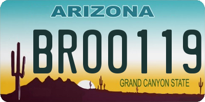 AZ license plate BRO0119
