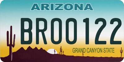 AZ license plate BRO0122