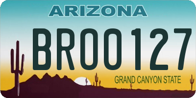 AZ license plate BRO0127