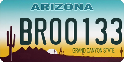 AZ license plate BRO0133