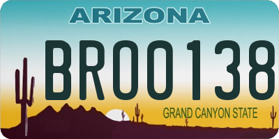 AZ license plate BRO0138