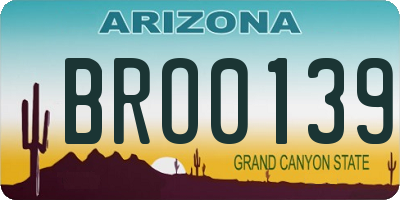 AZ license plate BRO0139