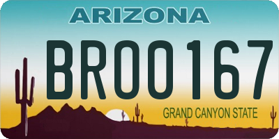 AZ license plate BRO0167