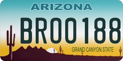 AZ license plate BRO0188