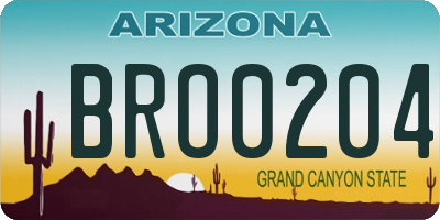 AZ license plate BRO0204
