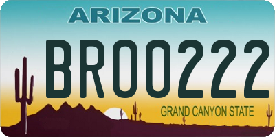 AZ license plate BRO0222