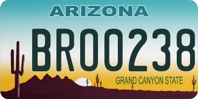 AZ license plate BRO0238