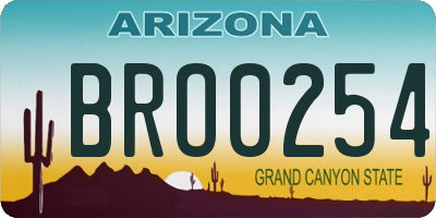 AZ license plate BRO0254