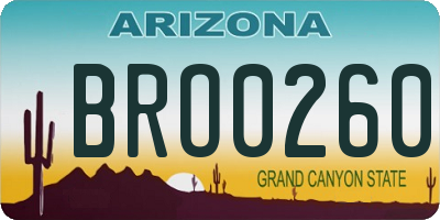 AZ license plate BRO0260
