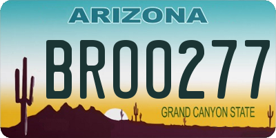 AZ license plate BRO0277