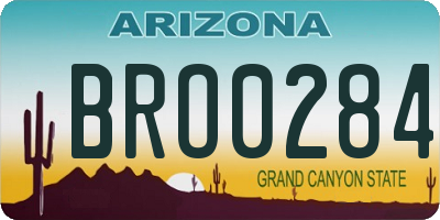 AZ license plate BRO0284