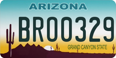 AZ license plate BRO0329