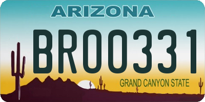 AZ license plate BRO0331