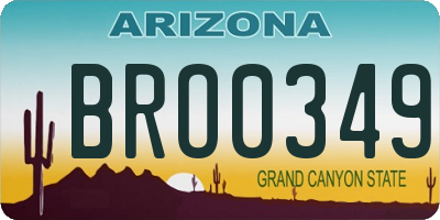 AZ license plate BRO0349