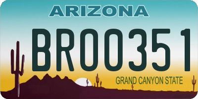 AZ license plate BRO0351