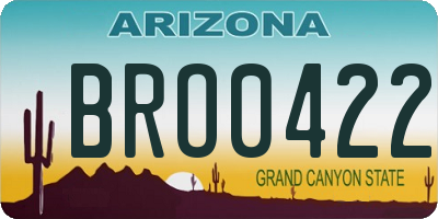 AZ license plate BRO0422