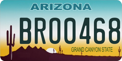 AZ license plate BRO0468