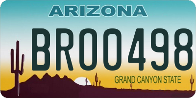 AZ license plate BRO0498