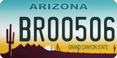 AZ license plate BRO0506